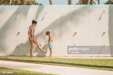 mom and son shower